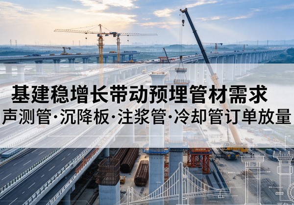 海晏基建稳增长带动预埋监测管材需求，声测管、沉降板、注浆管订单持续放量